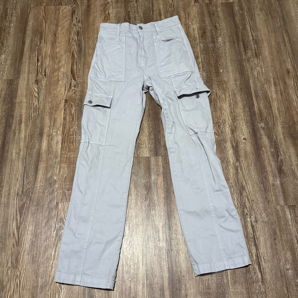 Madewell 90s Straight Cargo Pants Women's 25 Utility Front Seam in Gray Wash
